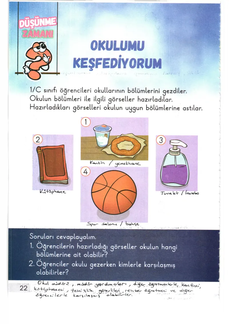 1. Sınıf Hayat Bilgisi Ders Kitabı Cevapları Meb Yayınları 1. Kitap Sayfa 22 Çözüm Görseli