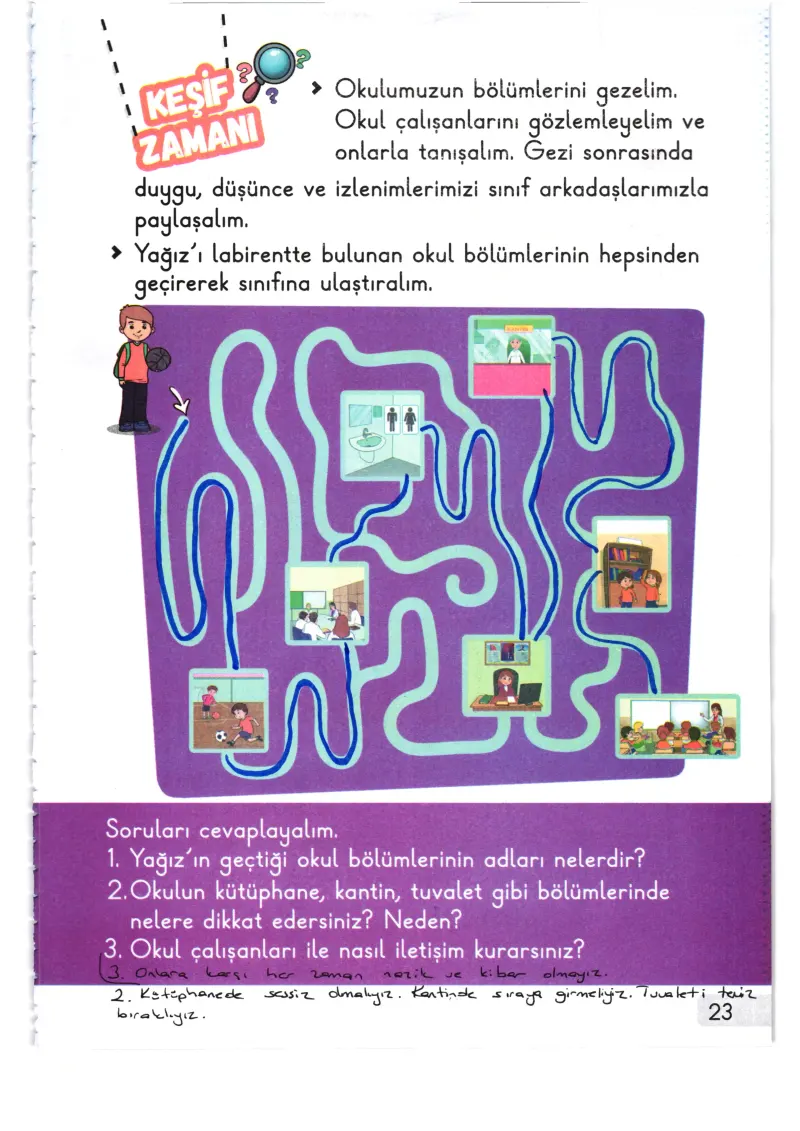 1. Sınıf Hayat Bilgisi Ders Kitabı Cevapları Meb Yayınları 1. Kitap Sayfa 23 Çözüm Görseli