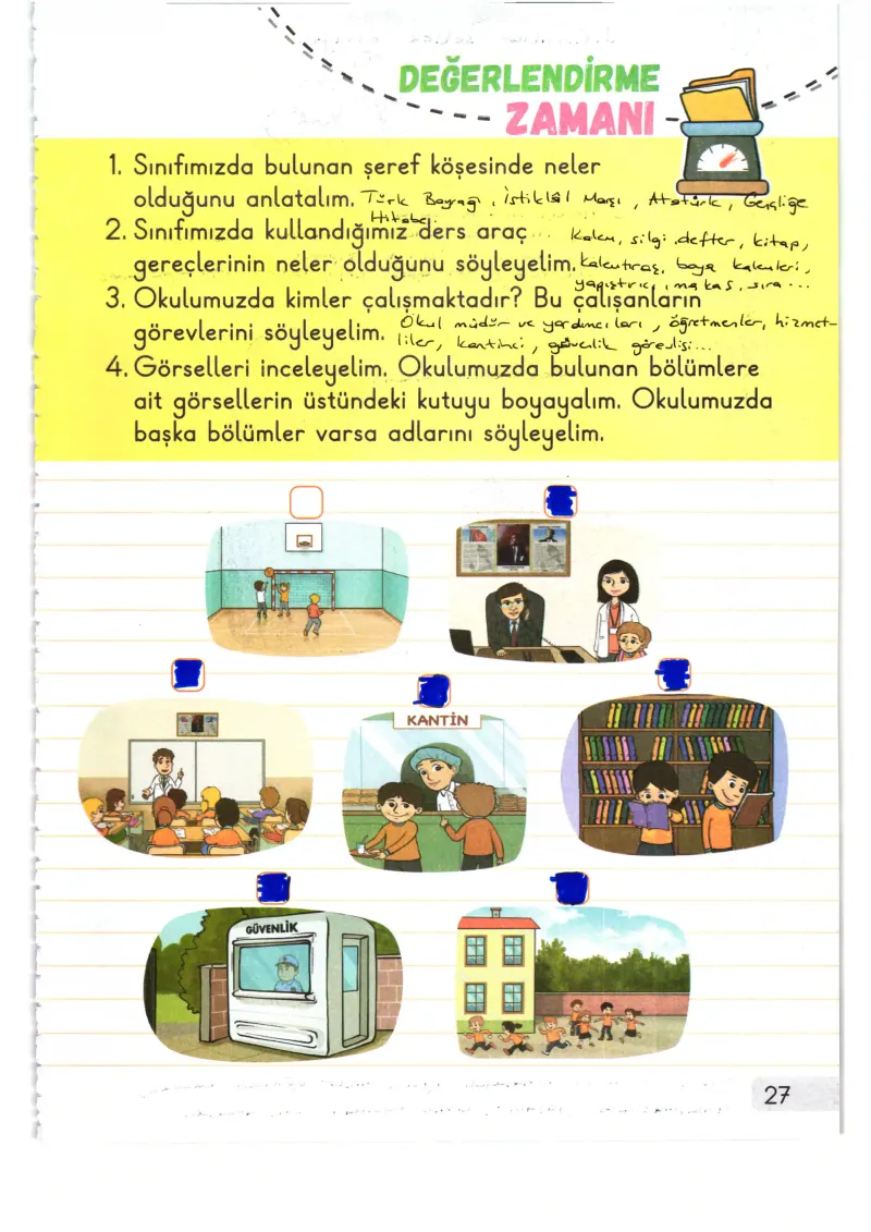 1. Sınıf Hayat Bilgisi Ders Kitabı Cevapları Meb Yayınları 1. Kitap Sayfa 27 Çözüm Görseli