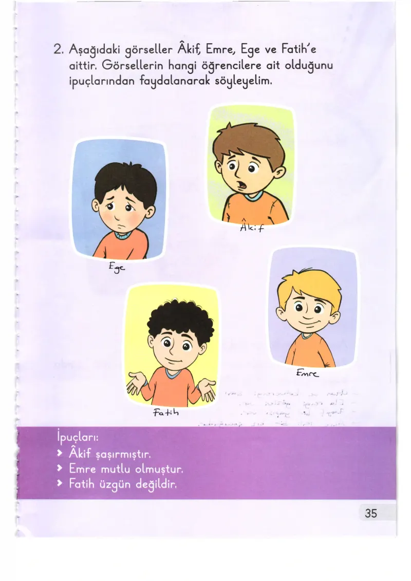 1. Sınıf Hayat Bilgisi Ders Kitabı Cevapları Meb Yayınları 1. Kitap Sayfa 35 Çözüm Görseli
