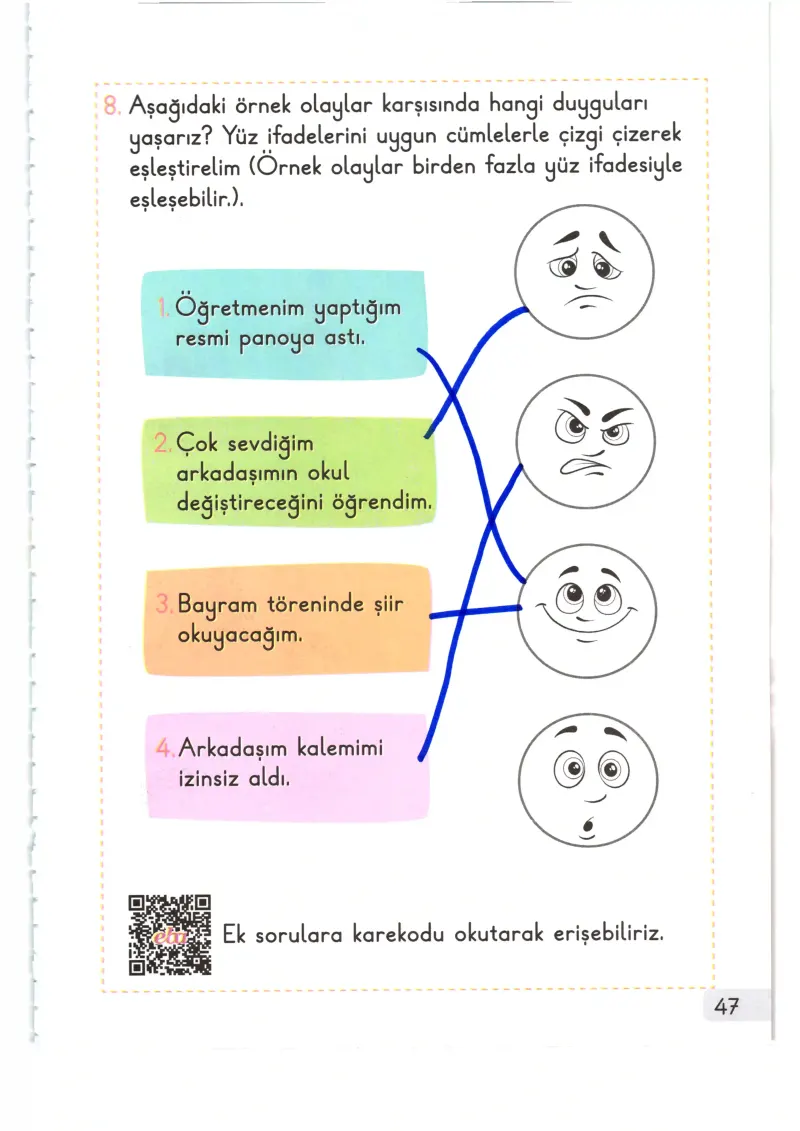 1. Sınıf Hayat Bilgisi Ders Kitabı Cevapları Meb Yayınları 1. Kitap Sayfa 47 Çözüm Görseli
