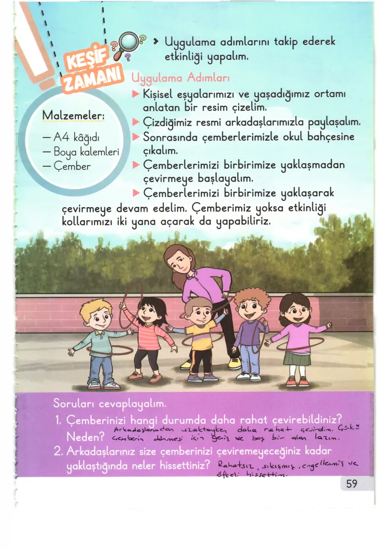 1. Sınıf Hayat Bilgisi Ders Kitabı Cevapları Meb Yayınları 1. Kitap Sayfa 59 Çözüm Görseli