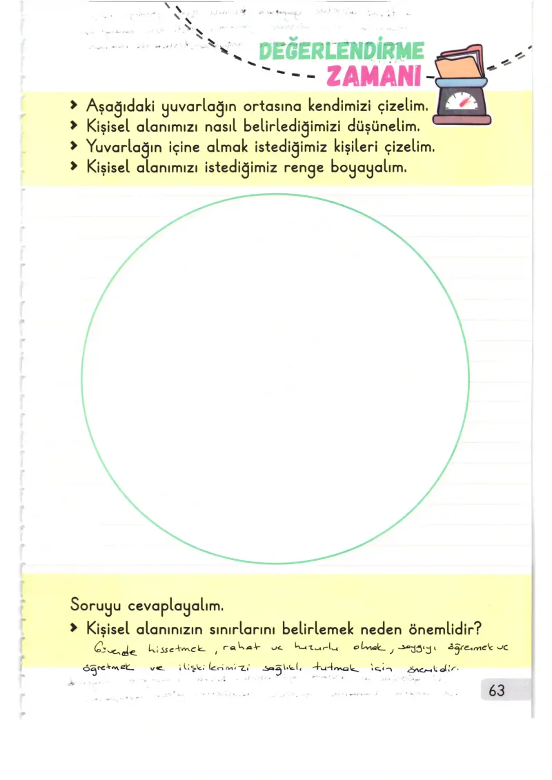 1. Sınıf Hayat Bilgisi Ders Kitabı Cevapları Meb Yayınları 1. Kitap Sayfa 63 Çözüm Görseli