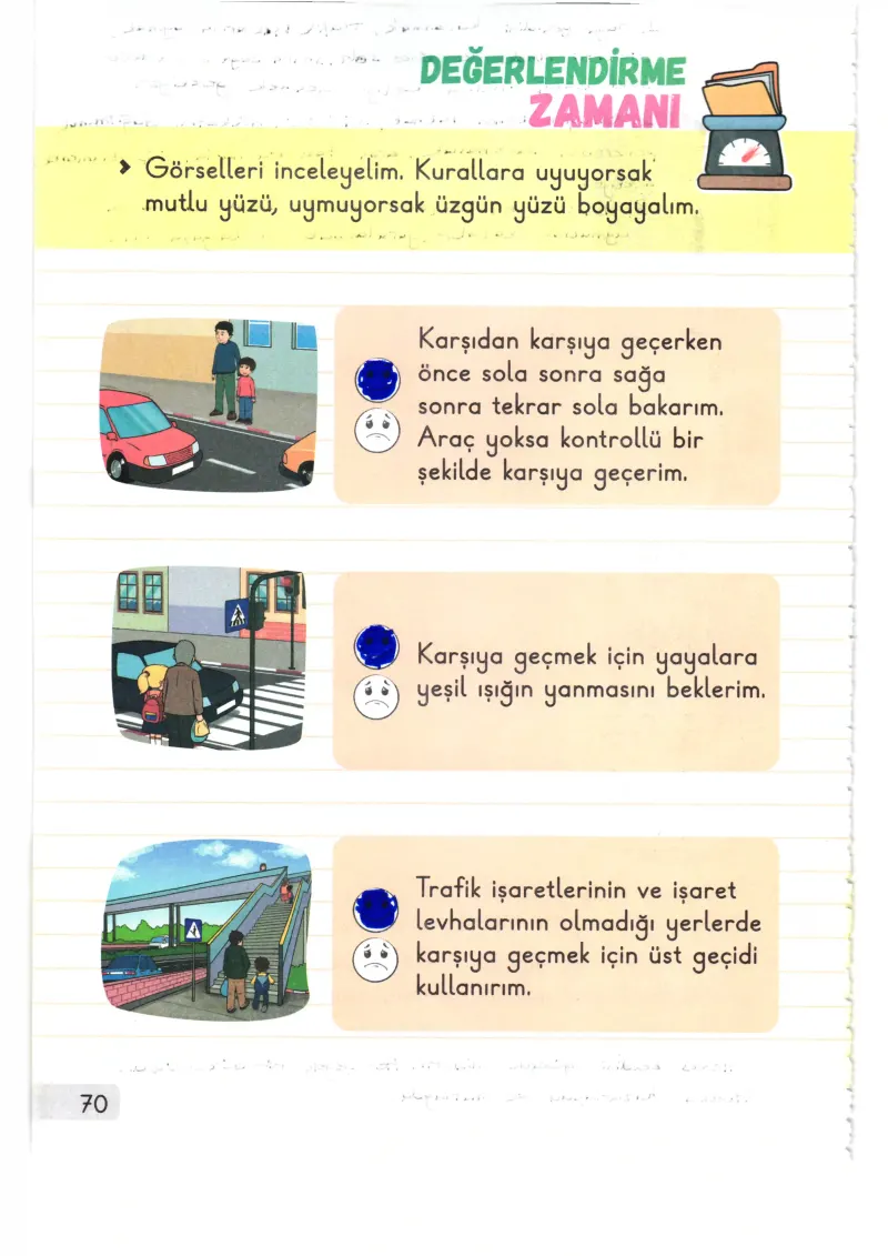 1. Sınıf Hayat Bilgisi Ders Kitabı Cevapları Meb Yayınları 1. Kitap Sayfa 70 Çözüm Görseli
