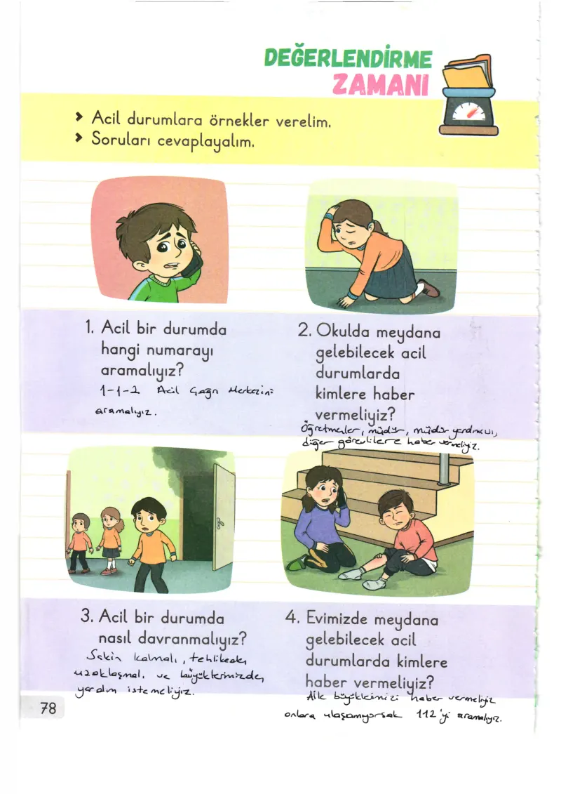 1. Sınıf Hayat Bilgisi Ders Kitabı Cevapları Meb Yayınları 1. Kitap Sayfa 78 Çözüm Görseli