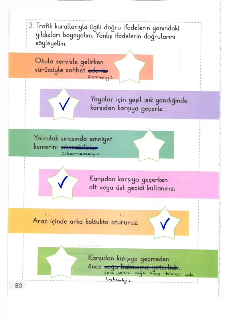 1. Sınıf Hayat Bilgisi Ders Kitabı Cevapları Meb Yayınları 1. Kitap Sayfa 80 Çözüm Görseli