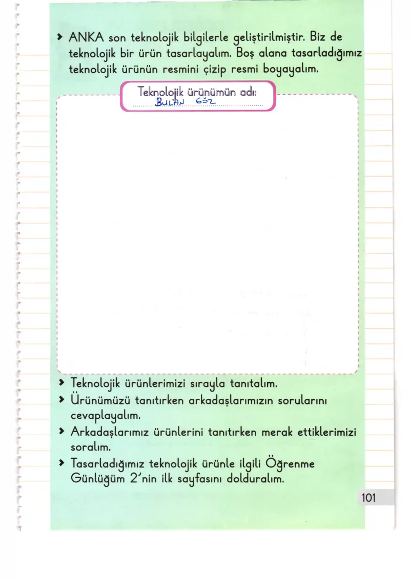 1. Sınıf Hayat Bilgisi Ders Kitabı Cevapları Meb Yayınları 2. Kitap Sayfa 101 Çözüm Görseli
