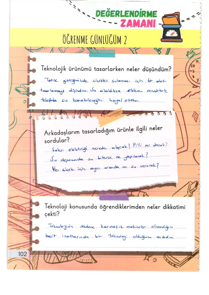 1. Sınıf Hayat Bilgisi Ders Kitabı Cevapları Meb Yayınları 2. Kitap Sayfa 102 Çözüm Görseli