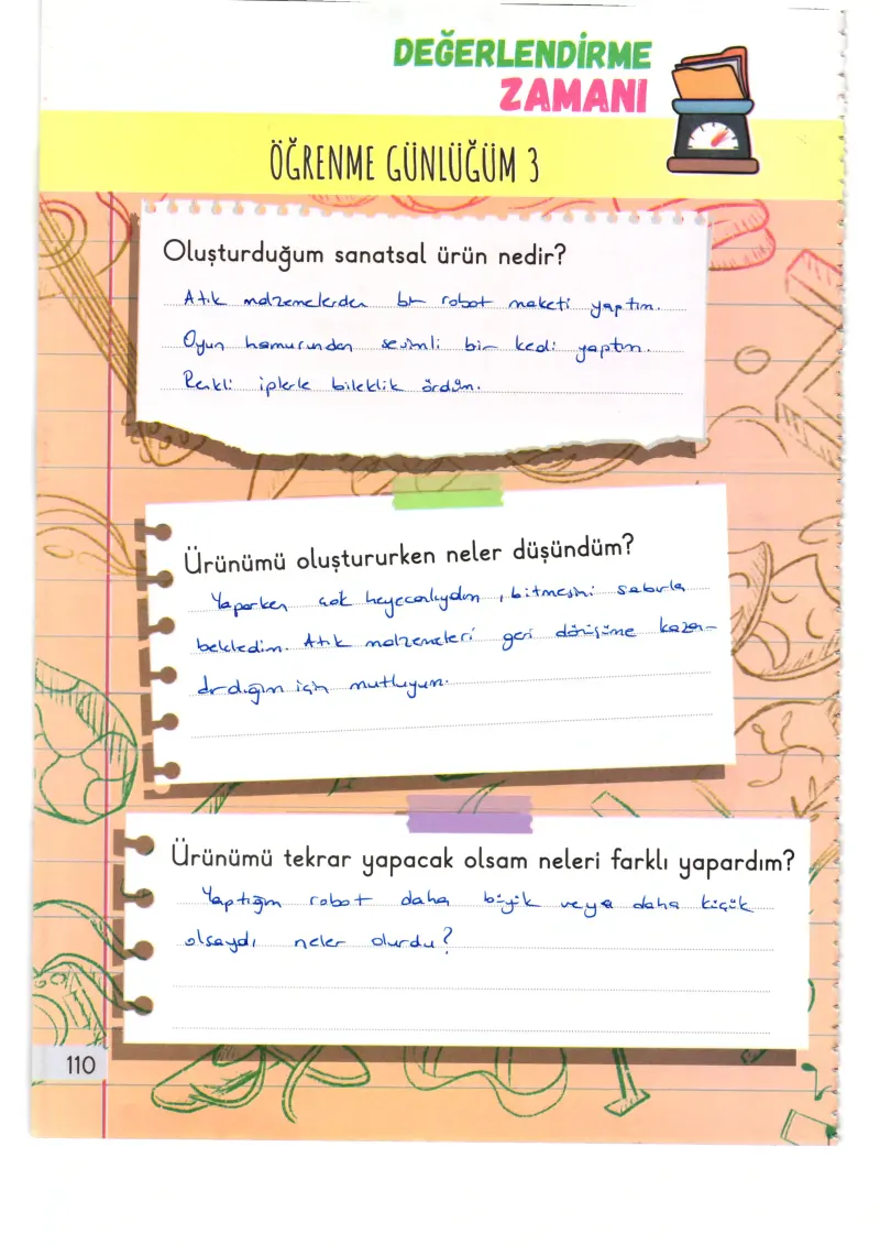 1. Sınıf Hayat Bilgisi Ders Kitabı Cevapları Meb Yayınları 2. Kitap Sayfa 110 Çözüm Görseli