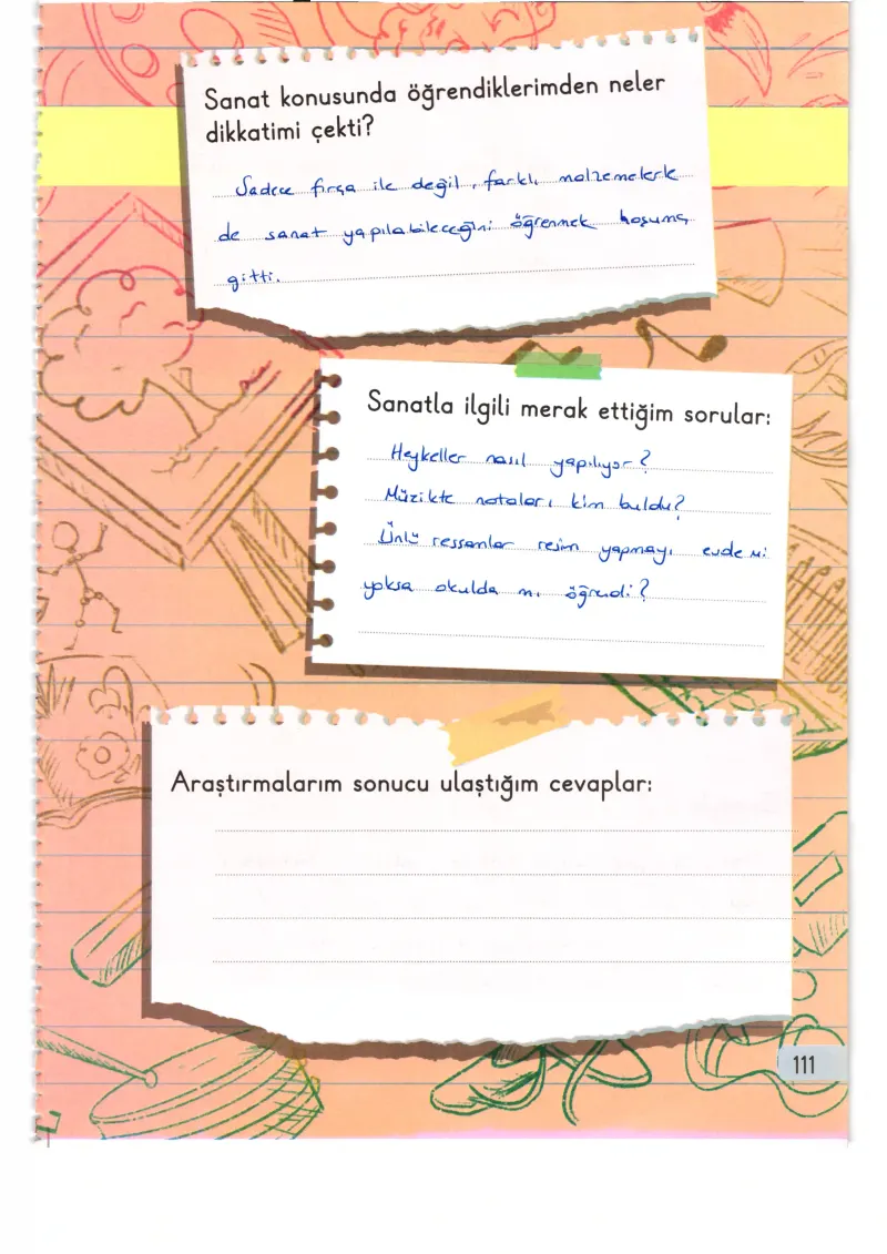 1. Sınıf Hayat Bilgisi Ders Kitabı Cevapları Meb Yayınları 2. Kitap Sayfa 111 Çözüm Görseli