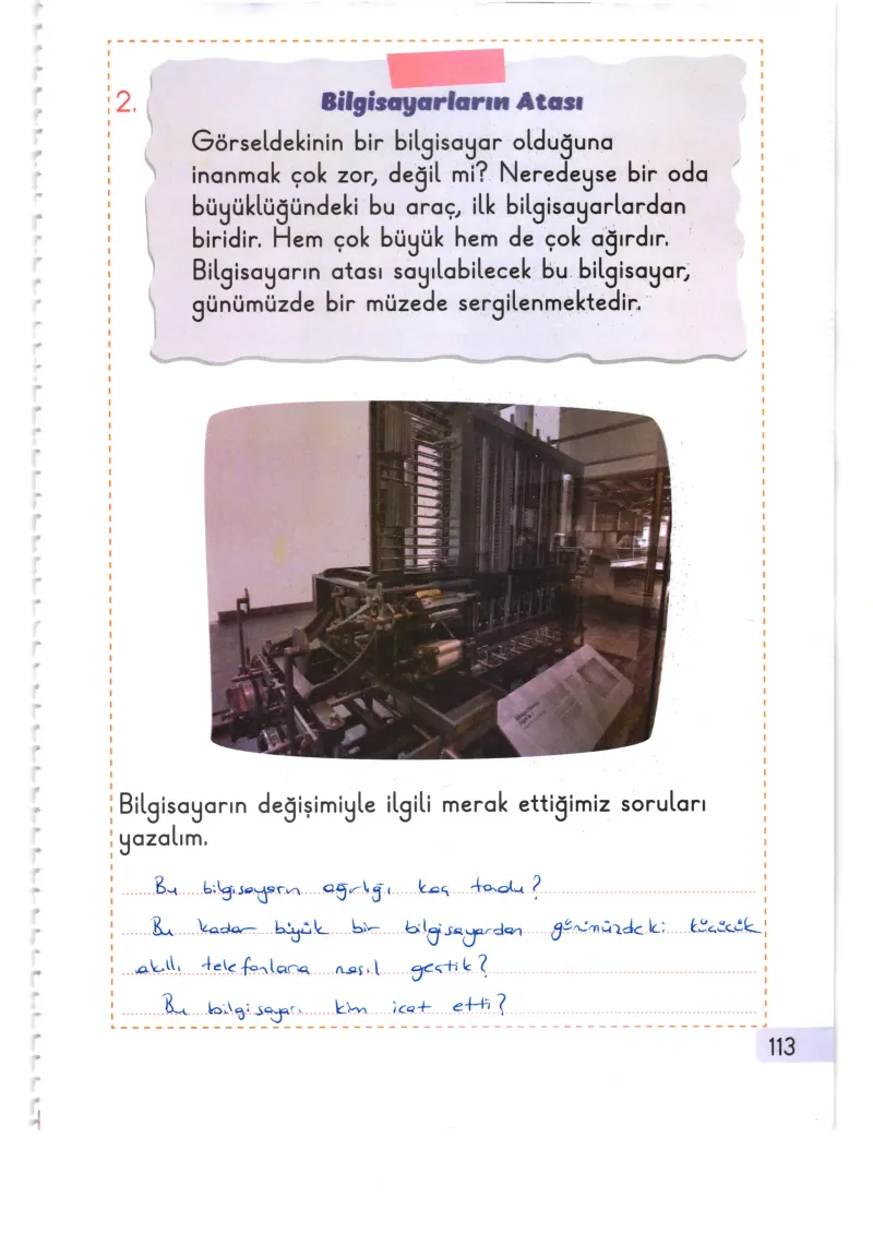 1. Sınıf Hayat Bilgisi Ders Kitabı Cevapları Meb Yayınları 2. Kitap Sayfa 113 Çözüm Görseli