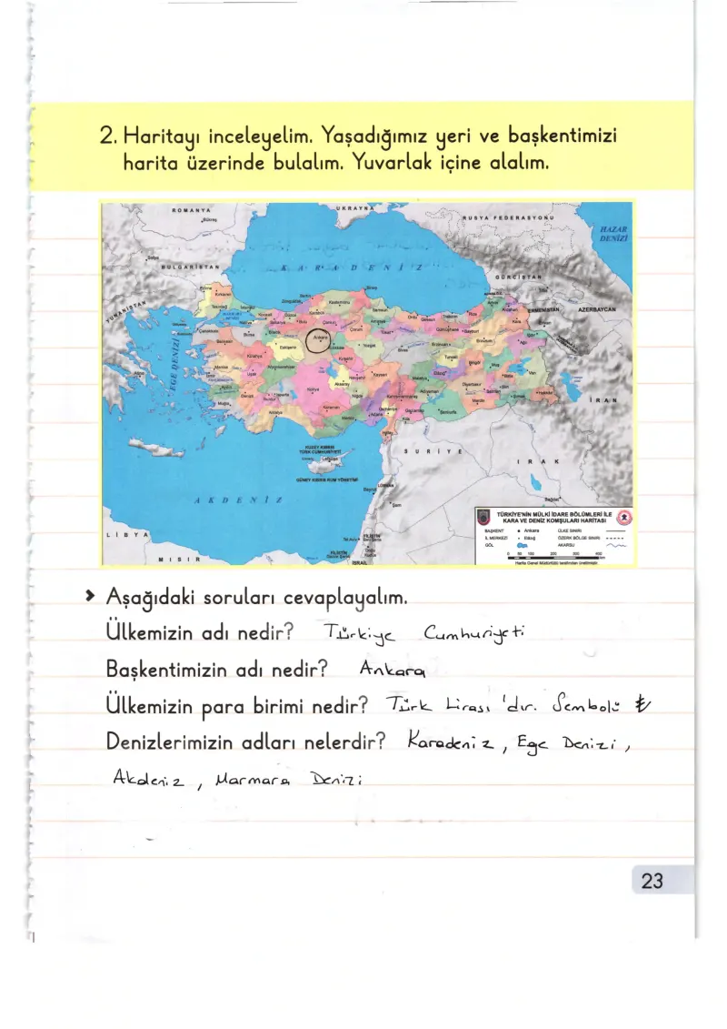1. Sınıf Hayat Bilgisi Ders Kitabı Cevapları Meb Yayınları 2. Kitap Sayfa 23 Çözüm Görseli