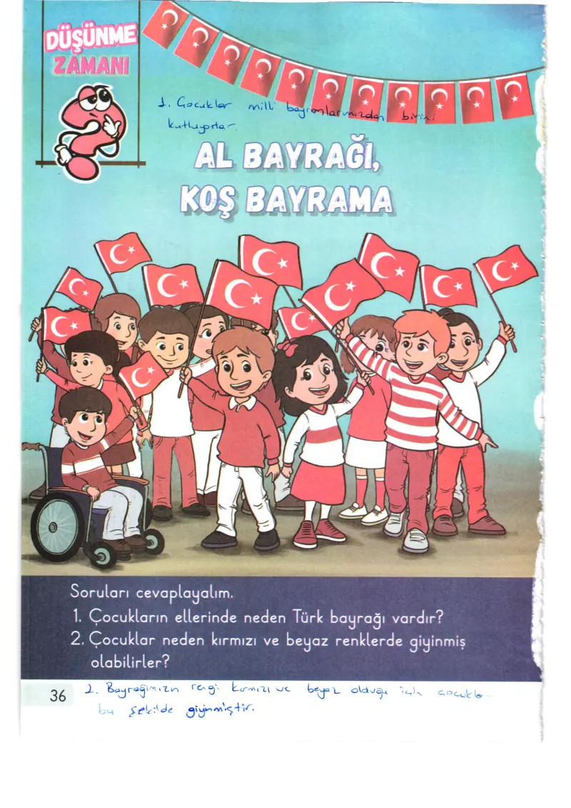 1. Sınıf Hayat Bilgisi Ders Kitabı Cevapları Meb Yayınları 2. Kitap Sayfa 36 Çözüm Görseli