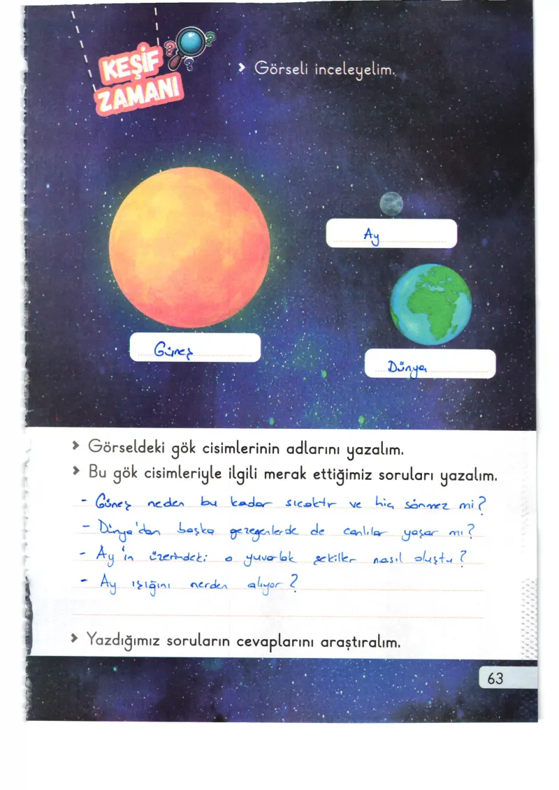 1. Sınıf Hayat Bilgisi Ders Kitabı Cevapları Meb Yayınları 2. Kitap Sayfa 63 Çözüm Görseli