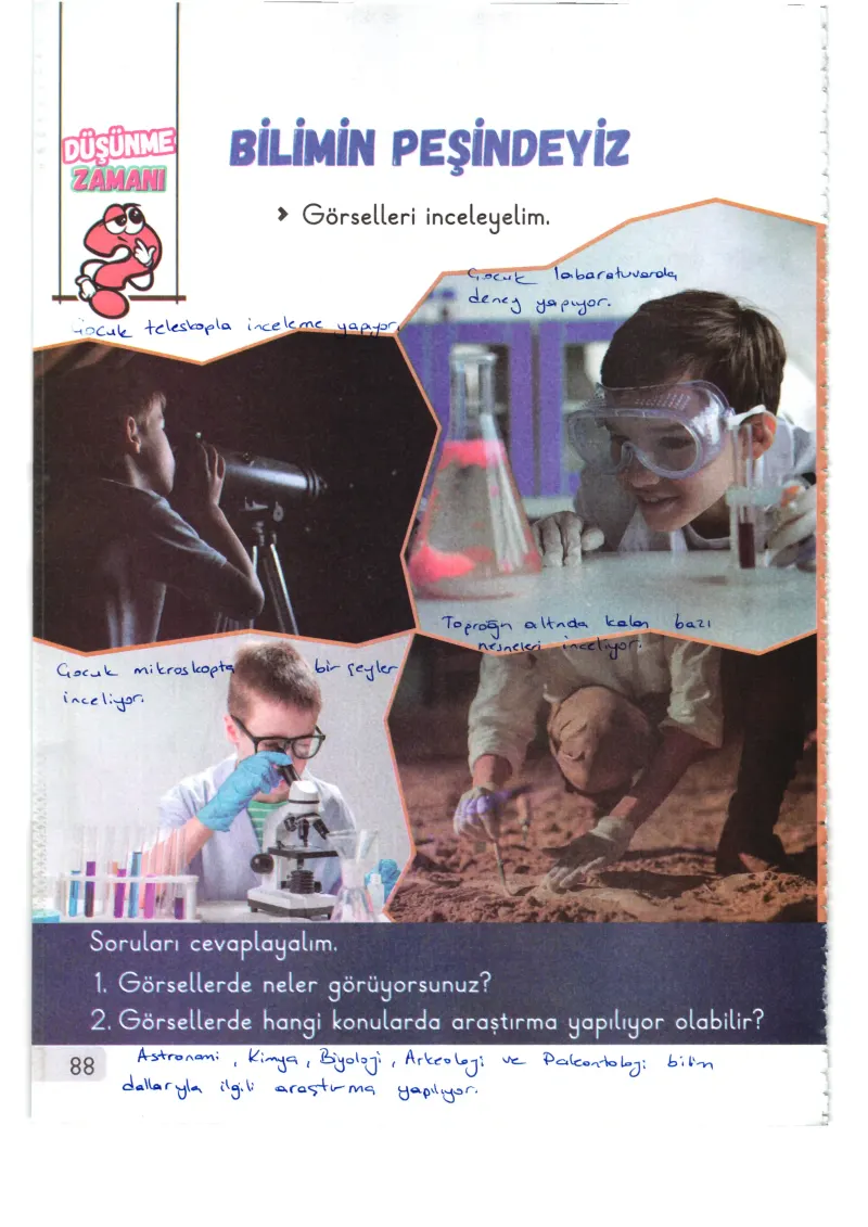 1. Sınıf Hayat Bilgisi Ders Kitabı Cevapları Meb Yayınları 2. Kitap Sayfa 88 Çözüm Görseli