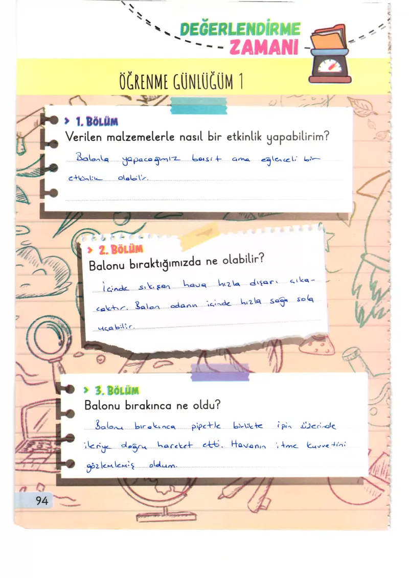 1. Sınıf Hayat Bilgisi Ders Kitabı Cevapları Meb Yayınları 2. Kitap Sayfa 94 Çözüm Görseli
