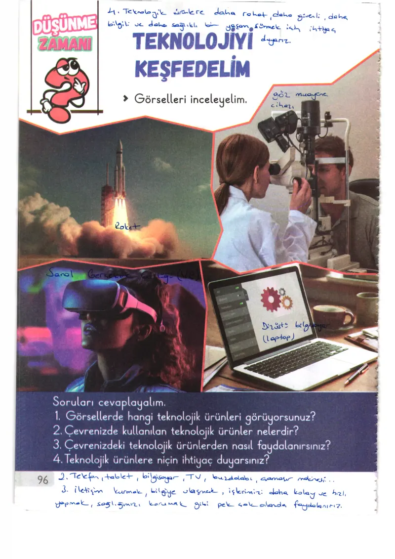 1. Sınıf Hayat Bilgisi Ders Kitabı Cevapları Meb Yayınları 2. Kitap Sayfa 96 Çözüm Görseli