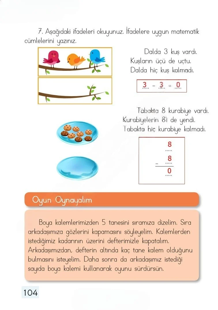 1. Sınıf Matematik Ders Kitabı Cevapları Dizin Yayıncılık Sayfa 104 Çözüm Görseli