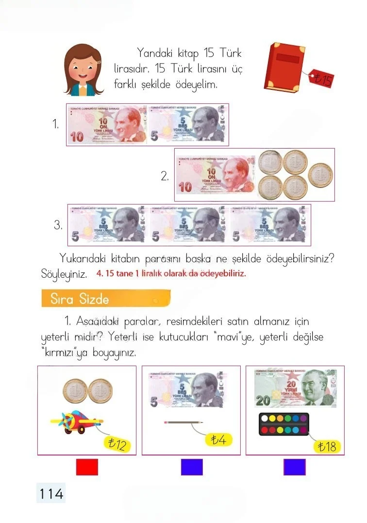 1. Sınıf Matematik Ders Kitabı Cevapları Dizin Yayıncılık Sayfa 114 Çözüm Görseli