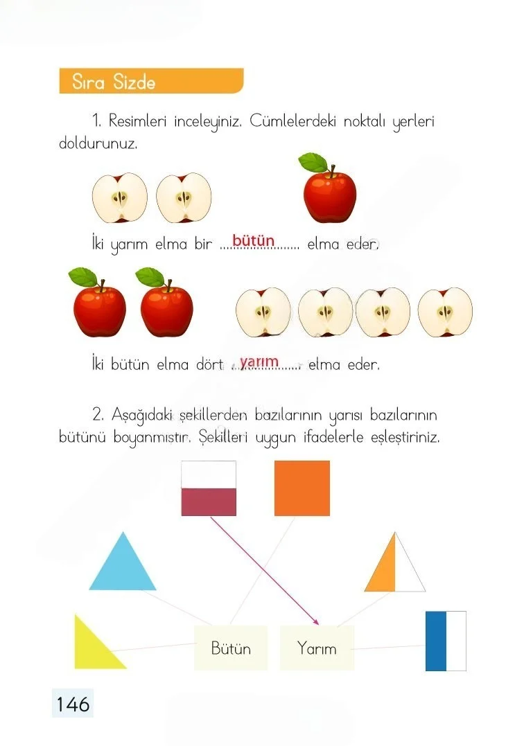 1. Sınıf Matematik Ders Kitabı Cevapları Dizin Yayıncılık Sayfa 146 Çözüm Görseli