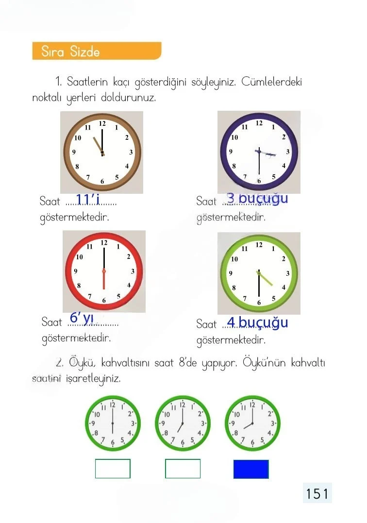 1. Sınıf Matematik Ders Kitabı Cevapları Dizin Yayıncılık Sayfa 151 Çözüm Görseli