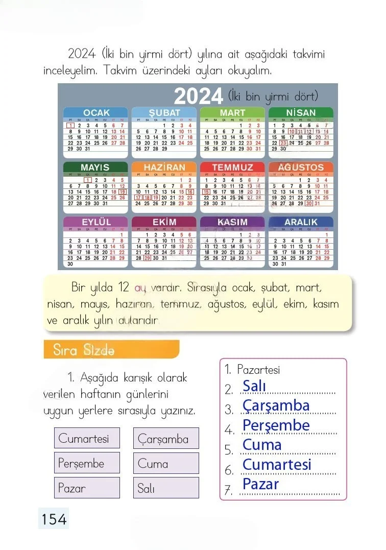 1. Sınıf Matematik Ders Kitabı Cevapları Dizin Yayıncılık Sayfa 154 Çözüm Görseli