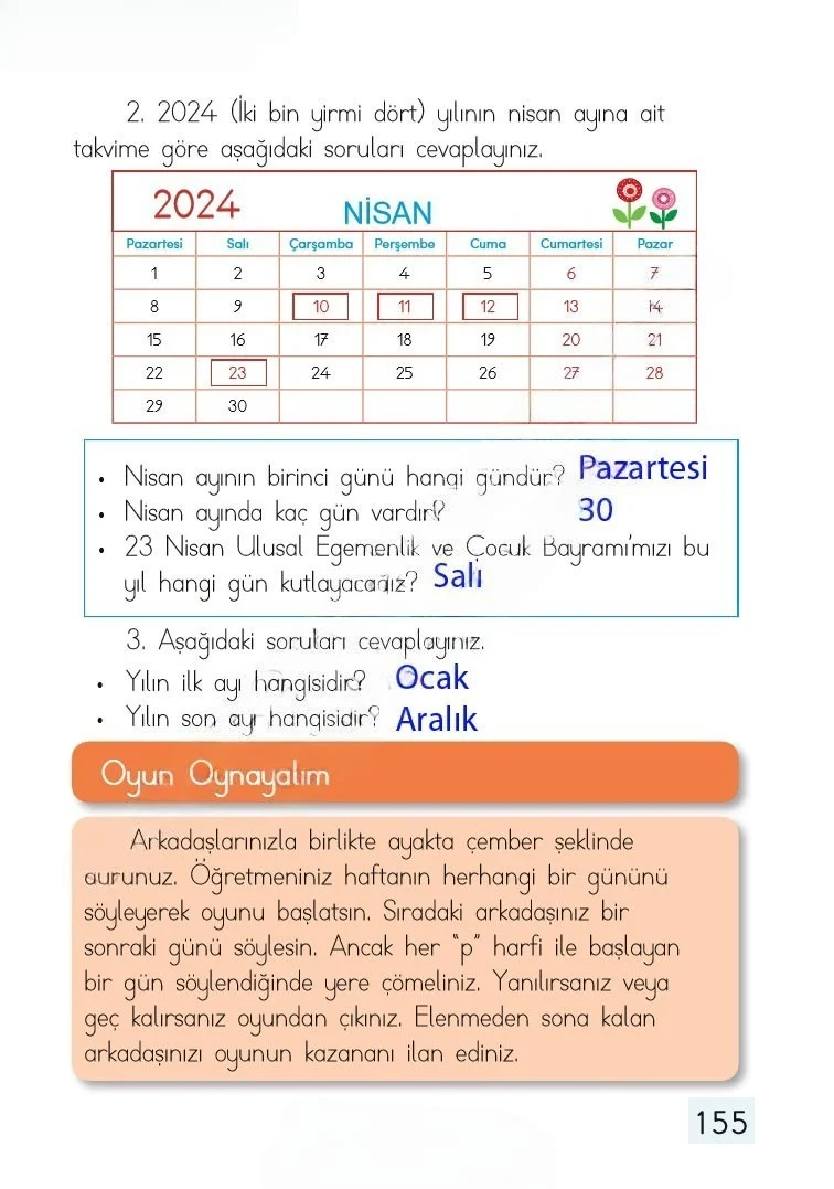 1. Sınıf Matematik Ders Kitabı Cevapları Dizin Yayıncılık Sayfa 155 Çözüm Görseli