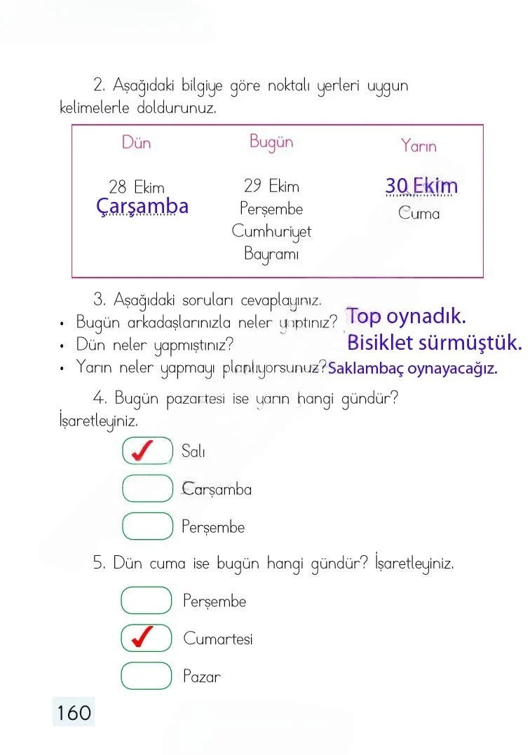 1. Sınıf Matematik Ders Kitabı Cevapları Dizin Yayıncılık Sayfa 160 Çözüm Görseli