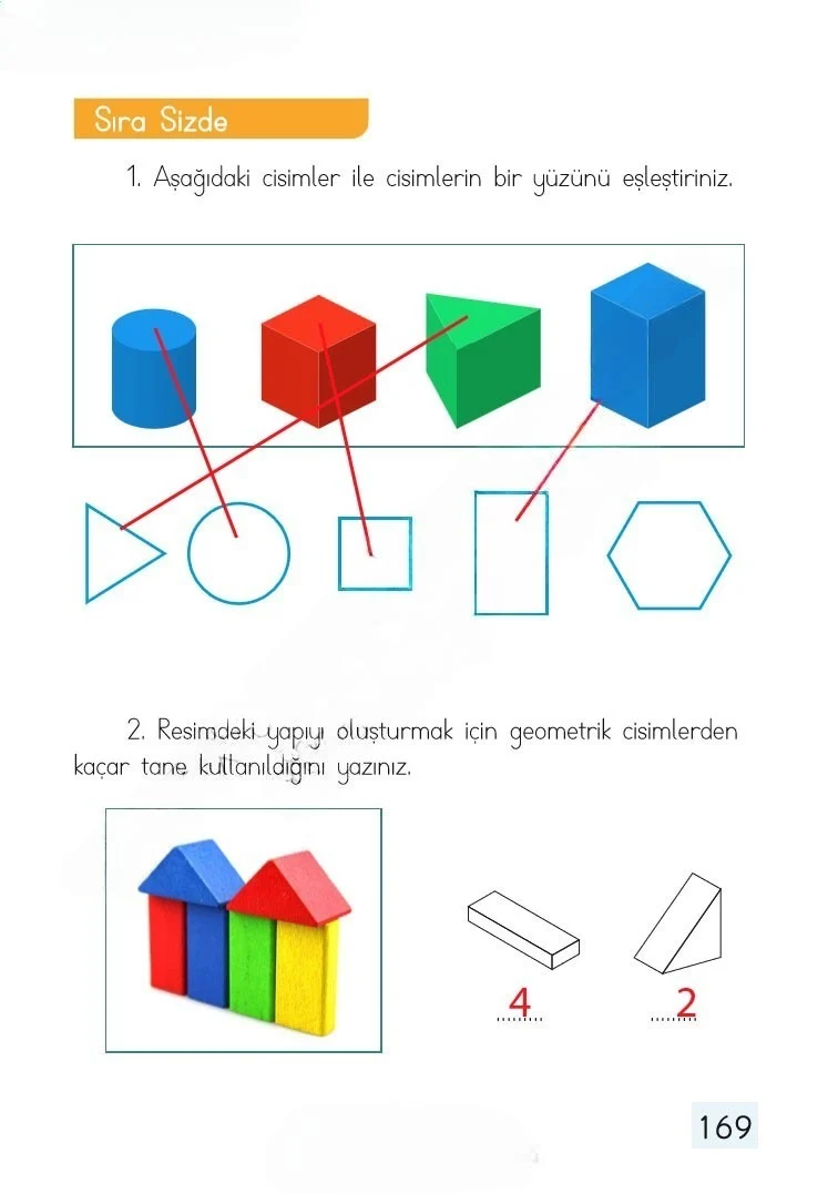 1. Sınıf Matematik Ders Kitabı Cevapları Dizin Yayıncılık Sayfa 169 Çözüm Görseli