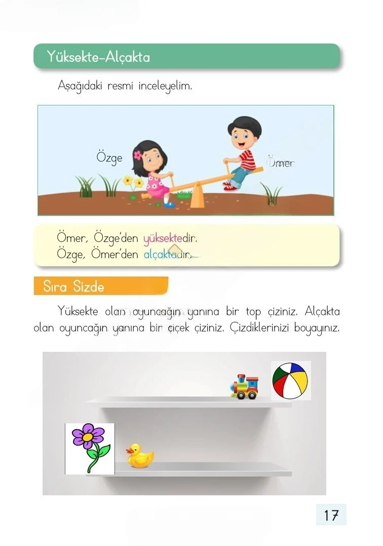 1. Sınıf Matematik Ders Kitabı Cevapları Dizin Yayıncılık Sayfa 17 Çözüm Görseli