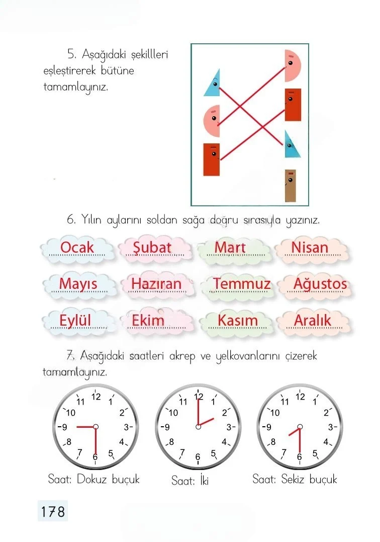 1. Sınıf Matematik Ders Kitabı Cevapları Dizin Yayıncılık Sayfa 178 Çözüm Görseli