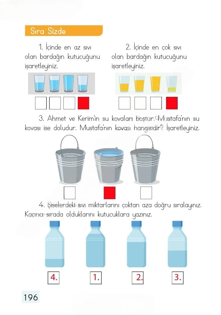 1. Sınıf Matematik Ders Kitabı Cevapları Dizin Yayıncılık Sayfa 196 Çözüm Görseli