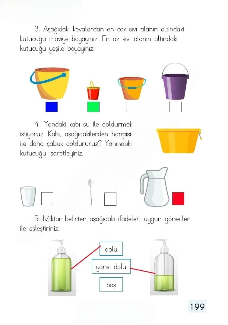 1. Sınıf Matematik Ders Kitabı Cevapları Dizin Yayıncılık Sayfa 199 Çözüm Görseli