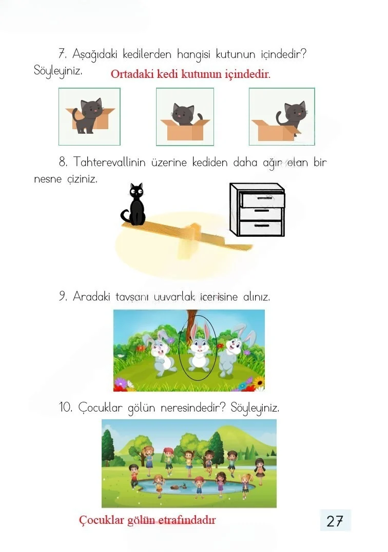 1. Sınıf Matematik Ders Kitabı Cevapları Dizin Yayıncılık Sayfa 27 Çözüm Görseli