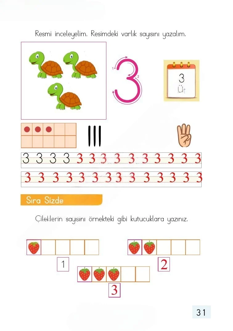 1. Sınıf Matematik Ders Kitabı Cevapları Dizin Yayıncılık Sayfa 31 Çözüm Görseli