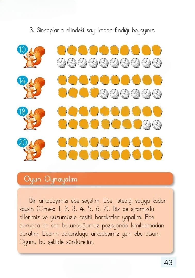 1. Sınıf Matematik Ders Kitabı Cevapları Dizin Yayıncılık Sayfa 43 Çözüm Görseli