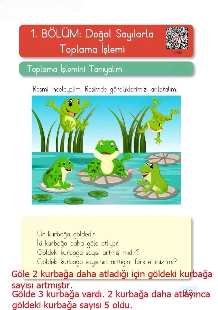 1. Sınıf Matematik Ders Kitabı Cevapları Dizin Yayıncılık Sayfa 73 Çözüm Görseli