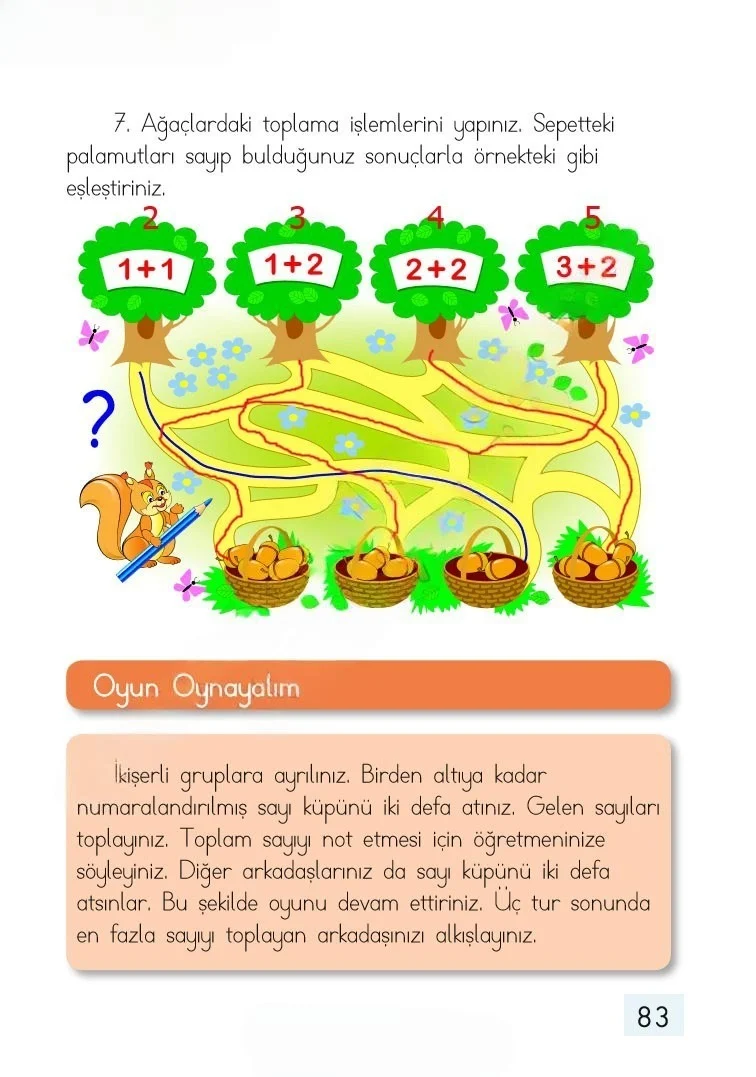 1. Sınıf Matematik Ders Kitabı Cevapları Dizin Yayıncılık Sayfa 83 Çözüm Görseli