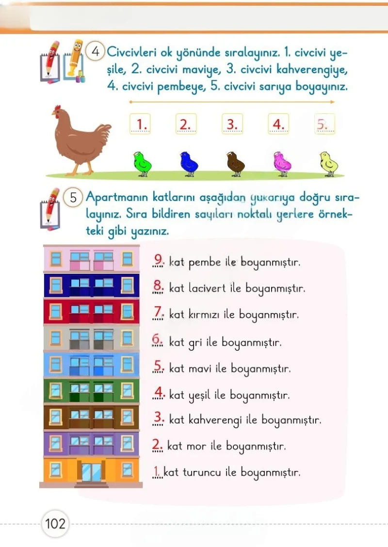 1. Sınıf Matematik Ders Kitabı Cevapları Meb Yayınları 1. Kitap Sayfa 102 Çözüm Görseli