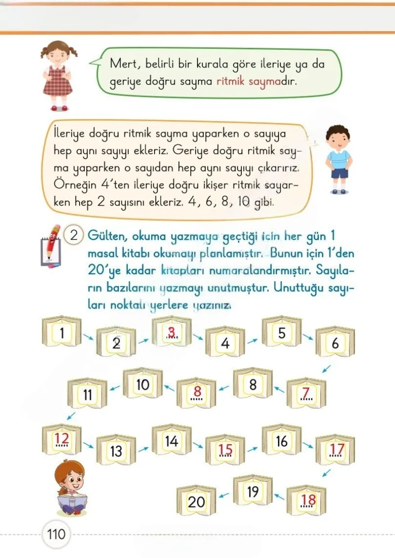 1. Sınıf Matematik Ders Kitabı Cevapları Meb Yayınları 1. Kitap Sayfa 110 Çözüm Görseli