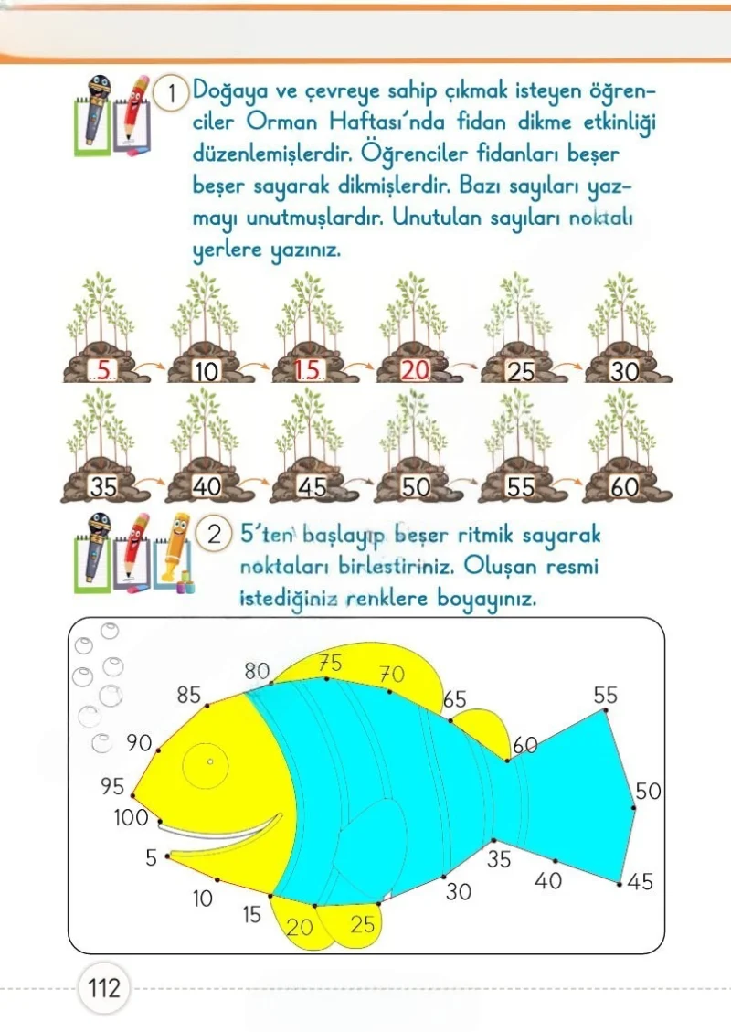 1. Sınıf Matematik Ders Kitabı Cevapları Meb Yayınları 1. Kitap Sayfa 112 Çözüm Görseli