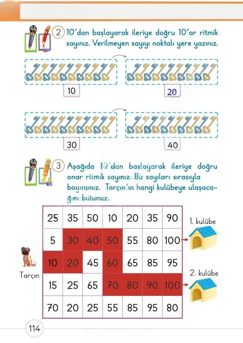 1. Sınıf Matematik Ders Kitabı Cevapları Meb Yayınları 1. Kitap Sayfa 114 Çözüm Görseli