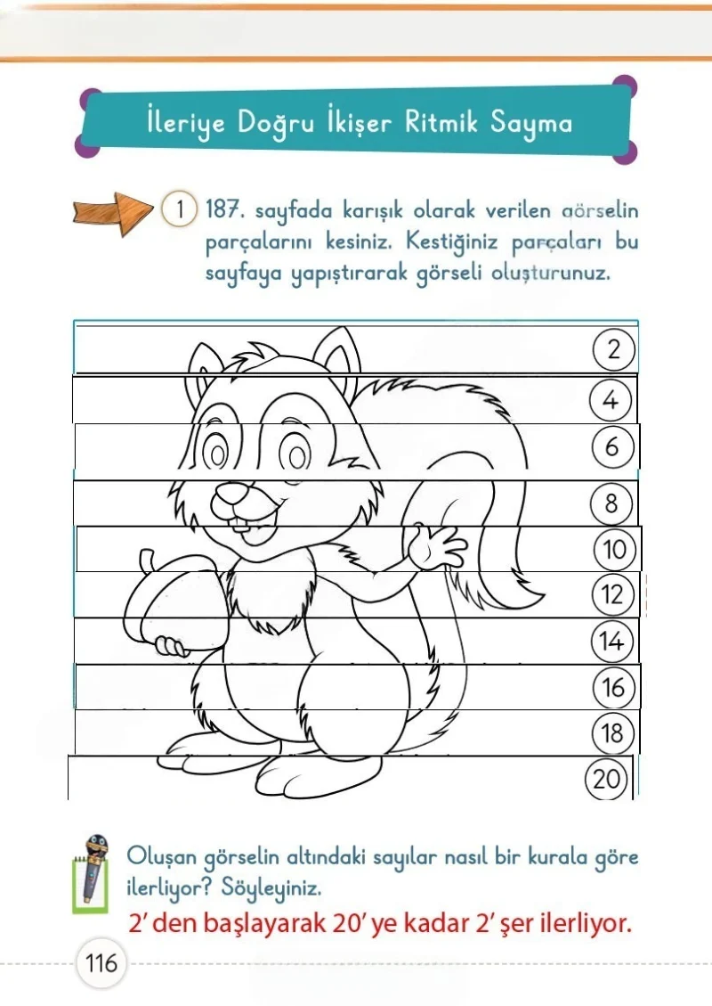 1. Sınıf Matematik Ders Kitabı Cevapları Meb Yayınları 1. Kitap Sayfa 116 Çözüm Görseli