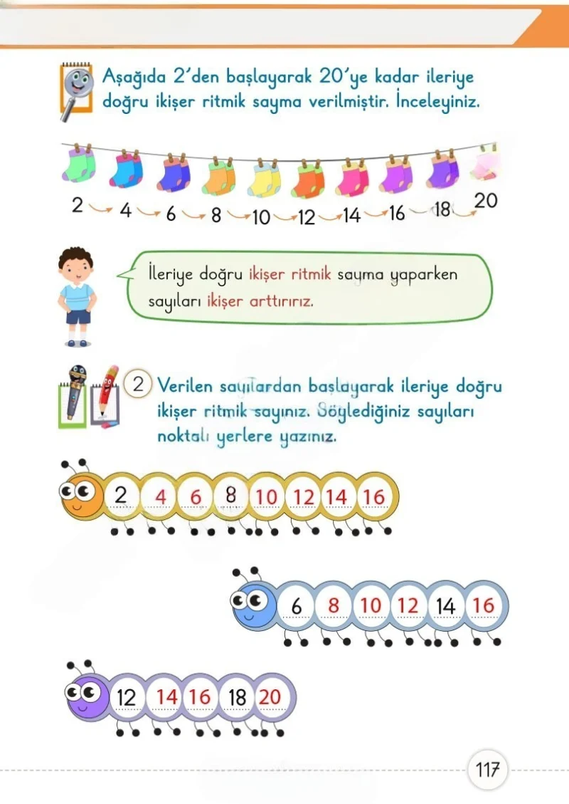 1. Sınıf Matematik Ders Kitabı Cevapları Meb Yayınları 1. Kitap Sayfa 117 Çözüm Görseli
