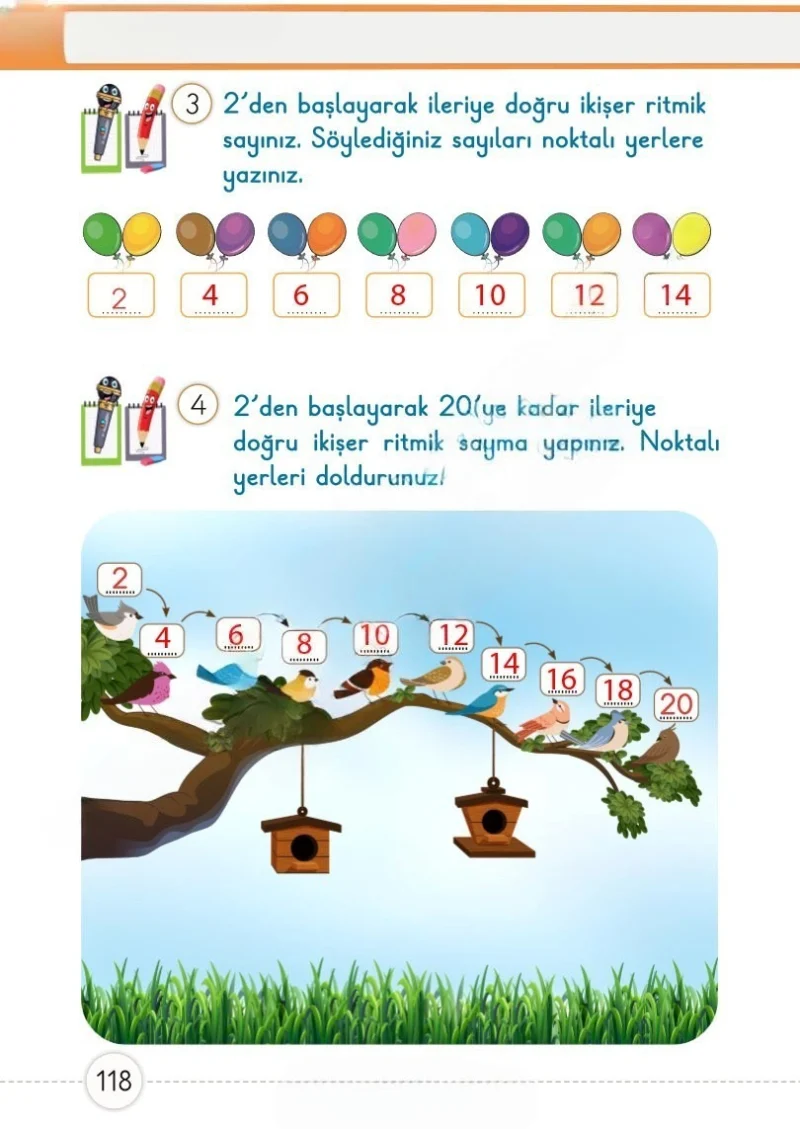 1. Sınıf Matematik Ders Kitabı Cevapları Meb Yayınları 1. Kitap Sayfa 118 Çözüm Görseli