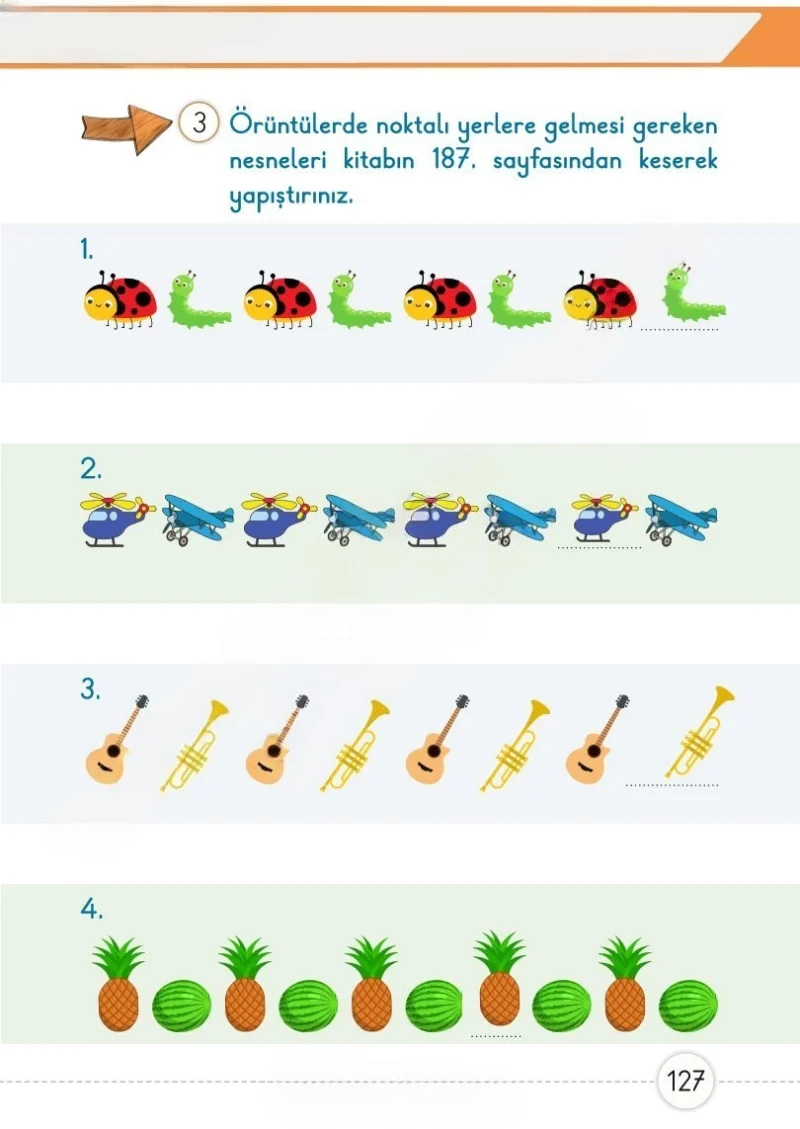 1. Sınıf Matematik Ders Kitabı Cevapları Meb Yayınları 1. Kitap Sayfa 127 Çözüm Görseli