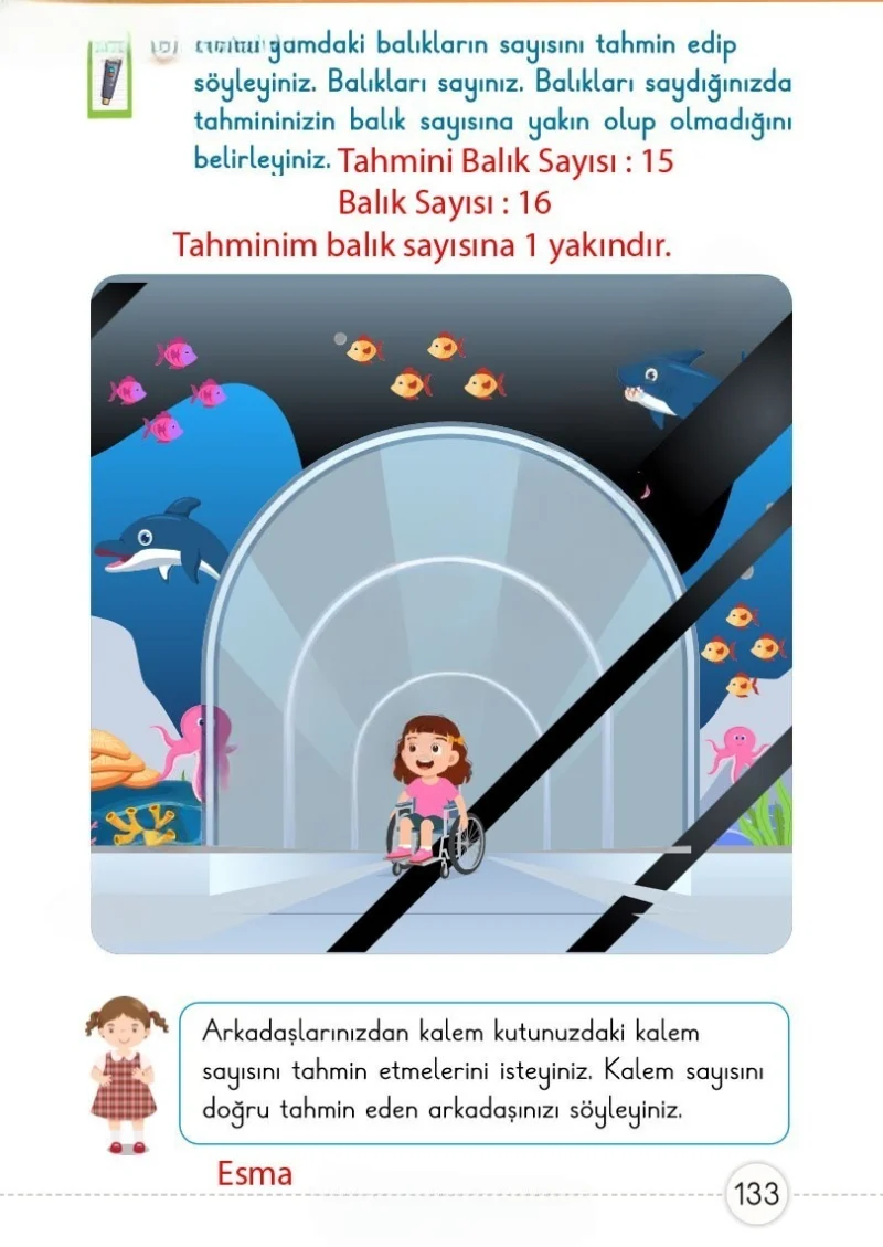 1. Sınıf Matematik Ders Kitabı Cevapları Meb Yayınları 1. Kitap Sayfa 133 Çözüm Görseli