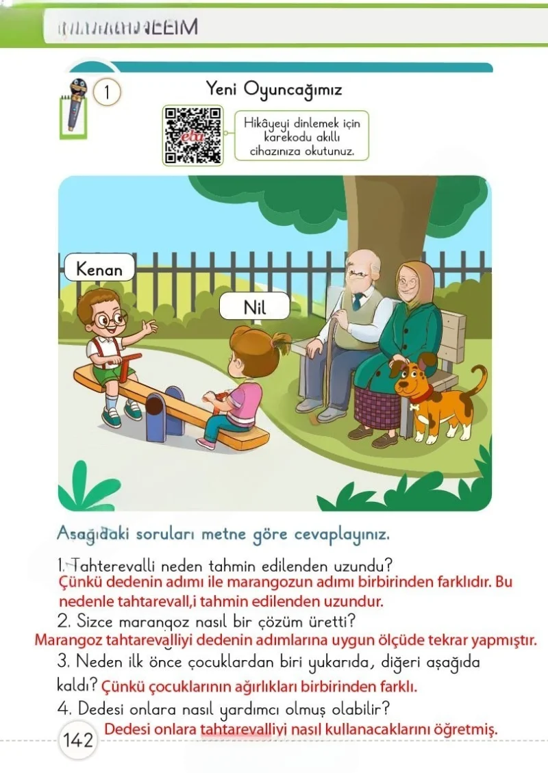 1. Sınıf Matematik Ders Kitabı Cevapları Meb Yayınları 1. Kitap Sayfa 142 Çözüm Görseli