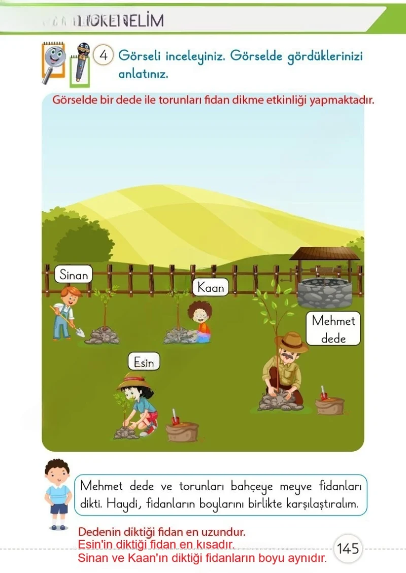 1. Sınıf Matematik Ders Kitabı Cevapları Meb Yayınları 1. Kitap Sayfa 145 Çözüm Görseli