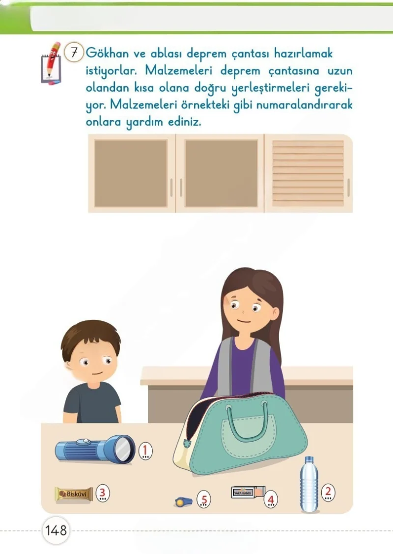 1. Sınıf Matematik Ders Kitabı Cevapları Meb Yayınları 1. Kitap Sayfa 148 Çözüm Görseli